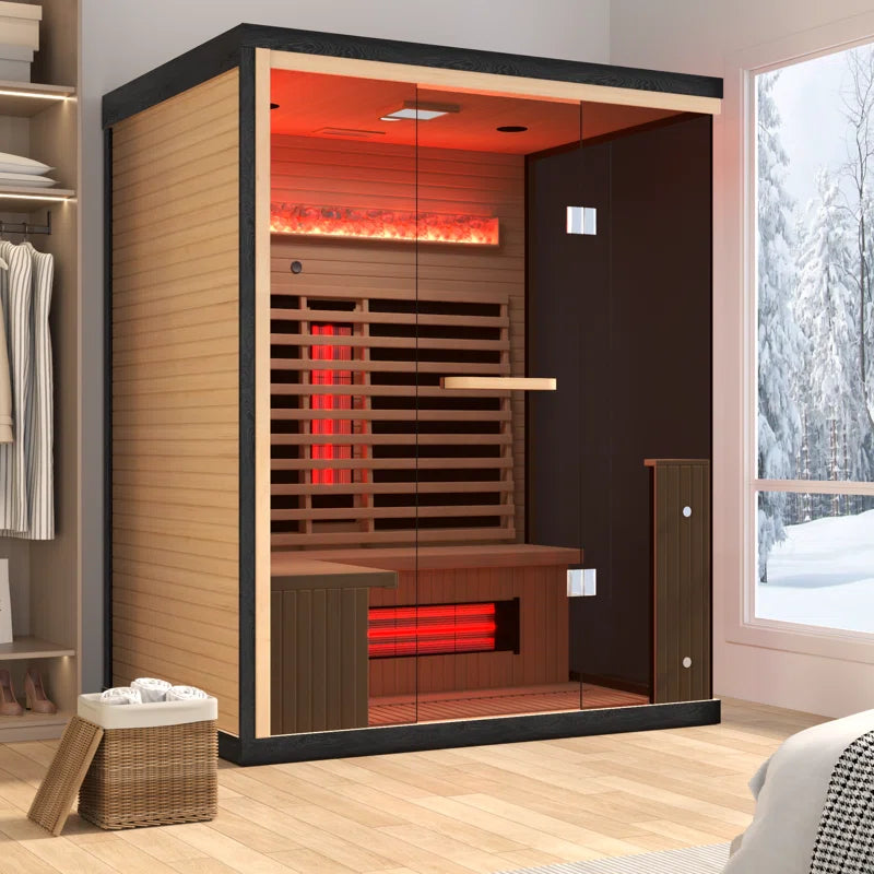 3-4 Person Indoor Bluetooth Compatible Far Infrared Sauna in Hemlock