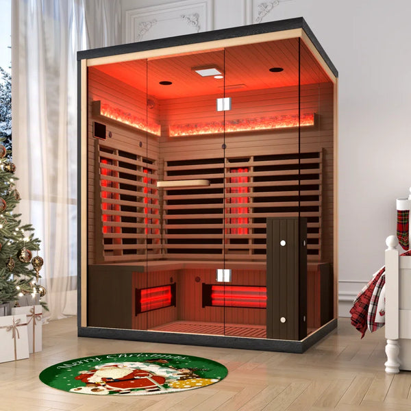 3-4 Person Indoor Bluetooth Compatible Far Infrared Sauna in Hemlock