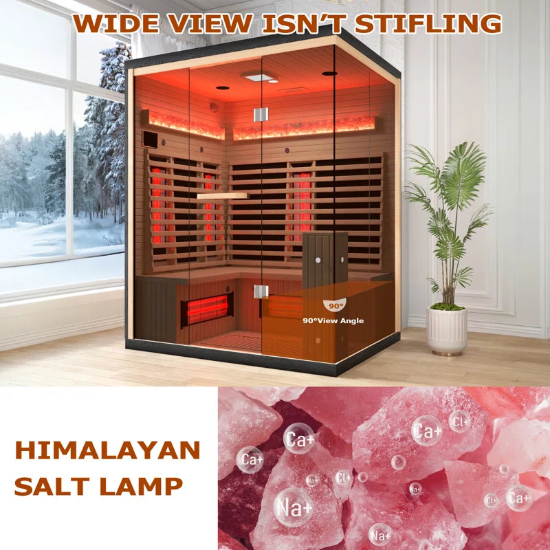3-4 Person Indoor Bluetooth Compatible Far Infrared Sauna in Hemlock