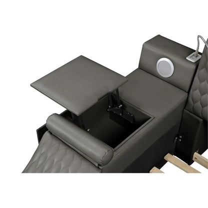Smart Multifunctional Queen Size Bed Made with Wood in Gray